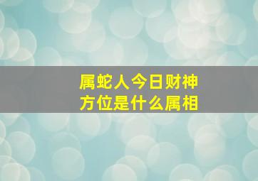 属蛇人今日财神方位是什么属相