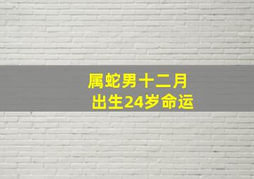 属蛇男十二月出生24岁命运