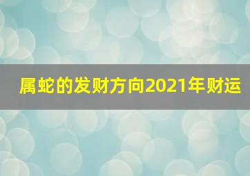 属蛇的发财方向2021年财运