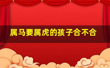 属马要属虎的孩子合不合