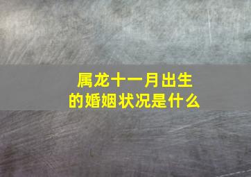 属龙十一月出生的婚姻状况是什么