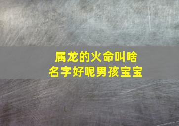 属龙的火命叫啥名字好呢男孩宝宝