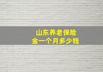 山东养老保险金一个月多少钱