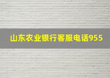 山东农业银行客服电话955