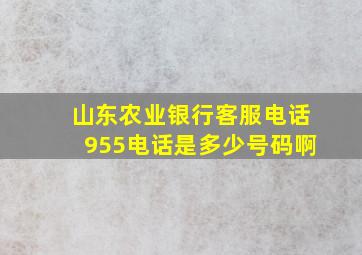 山东农业银行客服电话955电话是多少号码啊