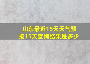 山东最近15天天气预报15天查询结果是多少