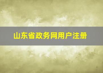 山东省政务网用户注册