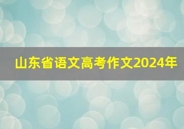 山东省语文高考作文2024年