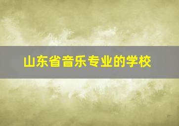 山东省音乐专业的学校