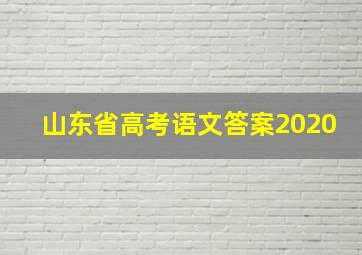 山东省高考语文答案2020