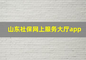 山东社保网上服务大厅app