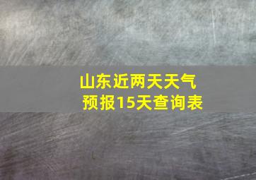 山东近两天天气预报15天查询表