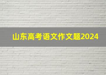 山东高考语文作文题2024