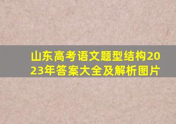 山东高考语文题型结构2023年答案大全及解析图片