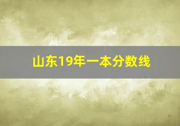 山东19年一本分数线