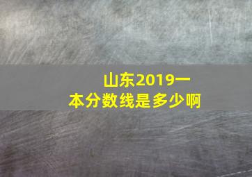 山东2019一本分数线是多少啊