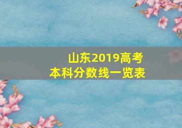 山东2019高考本科分数线一览表