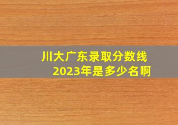 川大广东录取分数线2023年是多少名啊