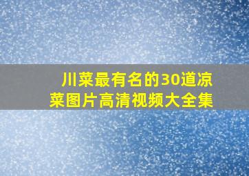 川菜最有名的30道凉菜图片高清视频大全集