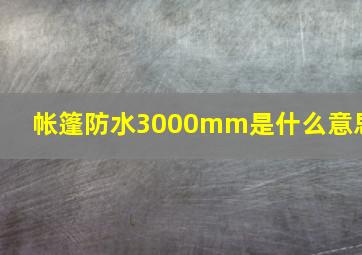 帐篷防水3000mm是什么意思