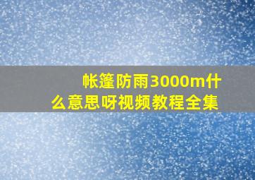 帐篷防雨3000m什么意思呀视频教程全集