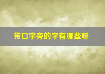 带口字旁的字有哪些呀