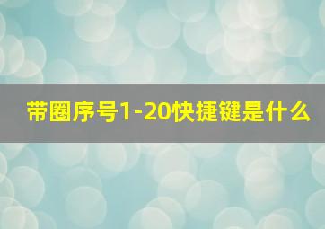 带圈序号1-20快捷键是什么