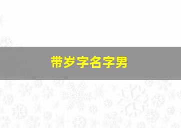 带岁字名字男