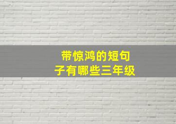 带惊鸿的短句子有哪些三年级