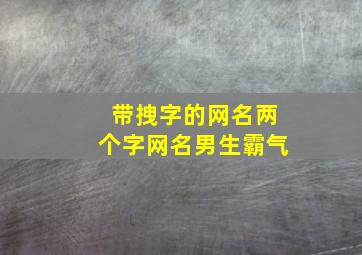 带拽字的网名两个字网名男生霸气