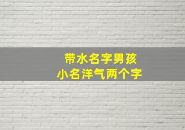 带水名字男孩小名洋气两个字