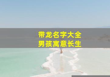 带龙名字大全男孩寓意长生