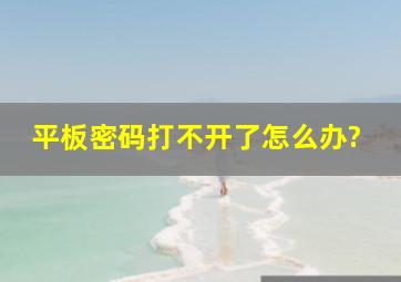 平板密码打不开了怎么办?