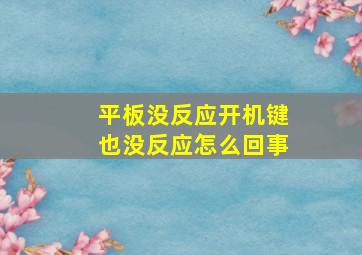 平板没反应开机键也没反应怎么回事