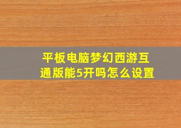 平板电脑梦幻西游互通版能5开吗怎么设置