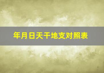 年月日天干地支对照表