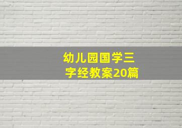 幼儿园国学三字经教案20篇