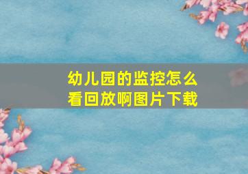 幼儿园的监控怎么看回放啊图片下载