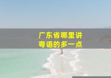 广东省哪里讲粤语的多一点