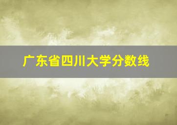 广东省四川大学分数线