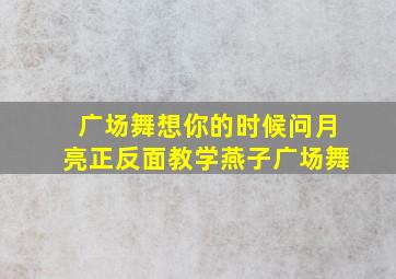 广场舞想你的时候问月亮正反面教学燕子广场舞