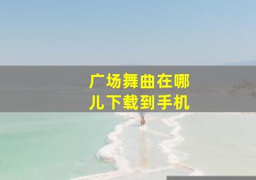 广场舞曲在哪儿下载到手机