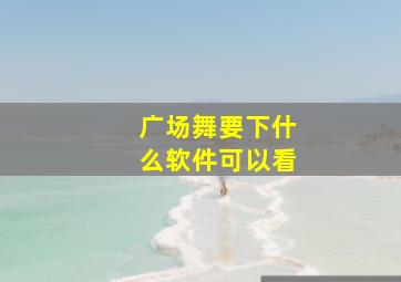 广场舞要下什么软件可以看