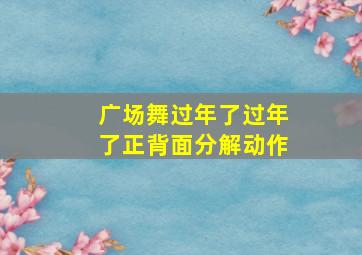 广场舞过年了过年了正背面分解动作