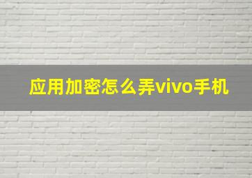 应用加密怎么弄vivo手机