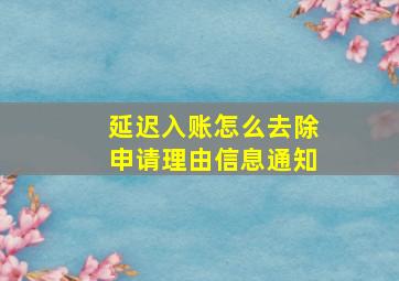 延迟入账怎么去除申请理由信息通知