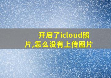 开启了icloud照片,怎么没有上传图片