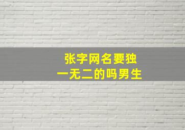 张字网名要独一无二的吗男生