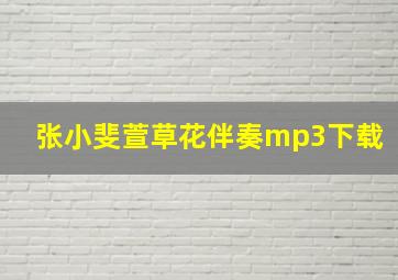 张小斐萱草花伴奏mp3下载