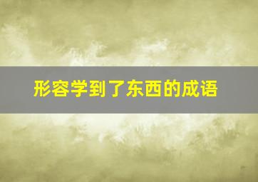 形容学到了东西的成语